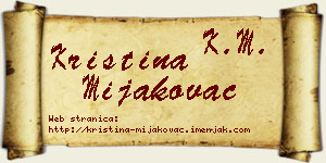 Kristina Mijakovac vizit kartica